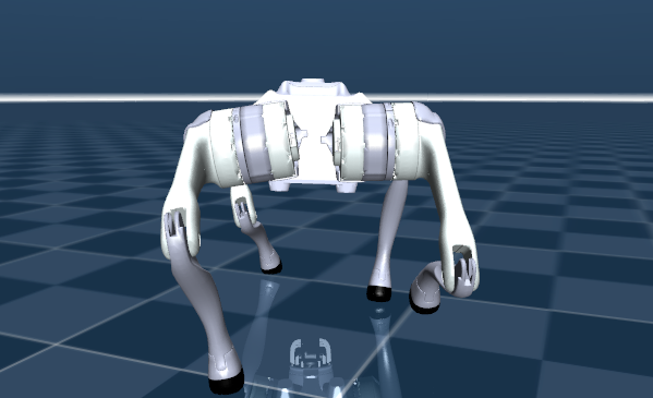 Rear side view of the quadruped robot